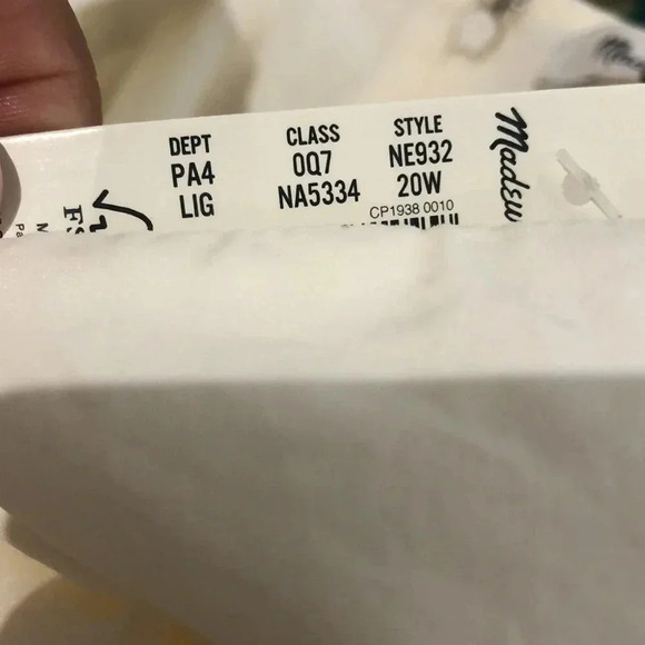 Madewell Poplin Lizzie babydoll dress ivory 20W New with Tags - Picture 8 of 10